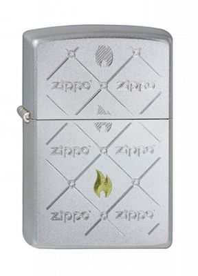 GR171113310 Zippo Зажигалки шиpокие. Зажигалка ZIPPO "Zippos", с покрытием Satin Chrome™, латунь/сталь, серебристая, матовая, 38x13x57 мм