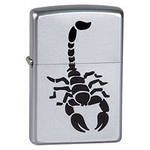 GR171113618 Zippo Зажигалки шиpокие. Зажигалка ZIPPO Scorpion, с покрытием Satin Chrome™, латунь/сталь, серебристая, матовая, 38x13x57 мм