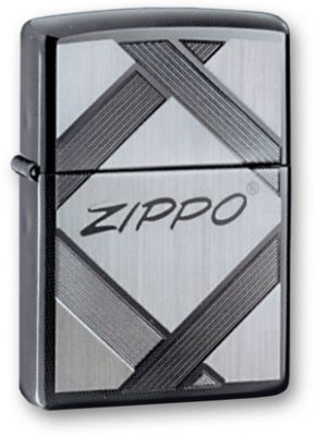 GR171113676 Zippo Зажигалки шиpокие. Зажигалка ZIPPO с покрытием Black Ice ®, латунь/сталь, чёрная, глянцевая, 36x12x56 мм