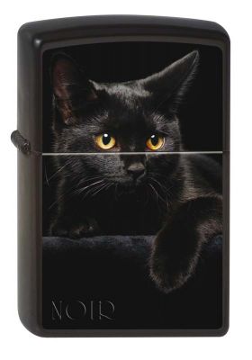 GS184061980 Zippo. Зажигалка ZIPPO Черная кошка, с покрытием Black Matte, латунь/сталь, черная, матовая, 36x12x56 мм