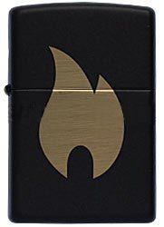 GR171113553 Zippo Зажигалки шиpокие. Зажигалка ZIPPO Flame с покрытием Black Matte, латунь/сталь, чёрная, матовая, 38x13x57 мм