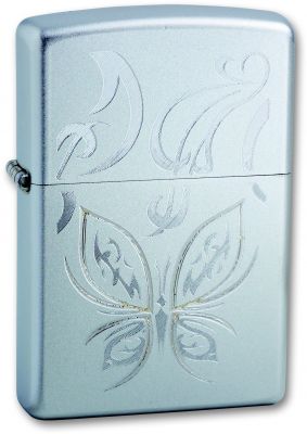 GR171113506 Zippo Зажигалки шиpокие. Зажигалка ZIPPO Classic с покрытием Satin Chrome™, латунь/сталь, серебристая, матовая, 36x12x56 мм