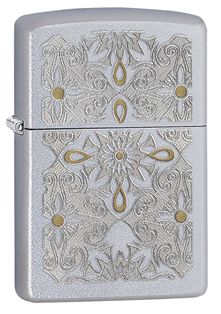 GR171113508 Zippo Зажигалки шиpокие. Зажигалка ZIPPO Classic с покрытием Satin Chrome™, латунь/сталь, серебристая, матовая, 36x12x56 мм