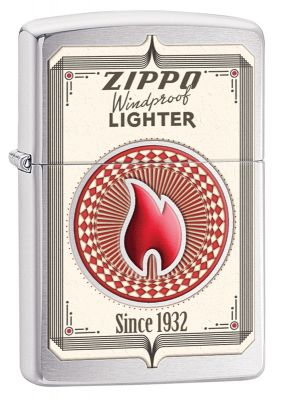 GR171113412 Zippo Зажигалки шиpокие. Зажигалка ZIPPO Classic с покрытием Brushed Chrome, латунь/сталь, серебристая, матовая, 36x12x56 мм