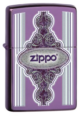 GR171113365 Zippo Зажигалки шиpокие. Зажигалка ZIPPO Classic с покрытием Abyss™, латунь/сталь, сиреневая, глянцевая, 36x12x56 мм
