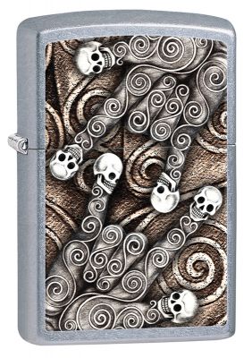 GR171113527 Zippo Зажигалки шиpокие. Зажигалка ZIPPO Classic с покрытием Street Chrome™, латунь/сталь, серебристая, матовая, 36x12x56 мм