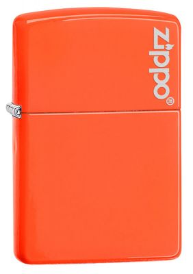 GR171113489 Zippo Зажигалки шиpокие. Зажигалка ZIPPO Classic с покрытием Neon Orange, латунь/сталь, оранжевая с фирменным логотипом, глянцевая, 36x12x56 мм