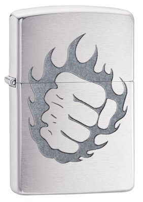 GR171113423 Zippo Зажигалки шиpокие. Зажигалка ZIPPO Classic с покрытием Brushed Chrome, латунь/сталь, серебристая, матовая, 36x12x56 мм