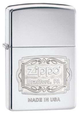 GR171113472 Zippo Зажигалки шиpокие. Зажигалка ZIPPO Classic с покрытием High Polish Chrome, латунь/сталь, серебристая, 38x13x57 мм