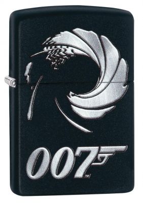 GR171113577 Zippo Зажигалки шиpокие. Зажигалка ZIPPO James Bond с покрытием Black Matte, латунь/сталь, чёрная, матовая, 36x12x56 мм