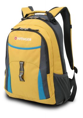 GS184061367 Wenger. Рюкзак WENGER, желтый/голубой/серый, полиэстер 600D/хонейкомб, 32x15x45 см, 22 л