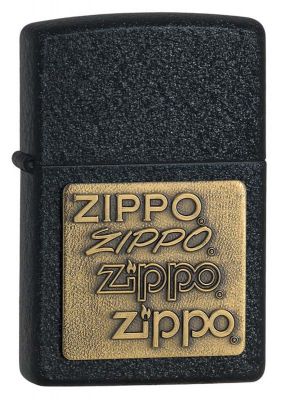 GR171113369 Zippo Зажигалки шиpокие. Зажигалка ZIPPO Classic с покрытием Black Crackle™, латунь/сталь, чёрная, матовая, 36x12x56 мм