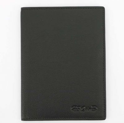 GR1711131169 S.QUIRE Кожаная коллекция. Обложка для паспорта S.Quire, натуральная воловья кожа, черный, наппа,  13,4 x 9,9 x 1 см