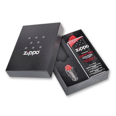 GR1711131261 Zippo. Подарочная коробка Zippo (кремни + топливо, 125 мл + место для широкой зажигалки), 118х43х145 мм