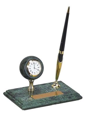 GS18406115 Настольный набор:  ручка, часы, 14,5 х 9 х 1,8 см, мрамор