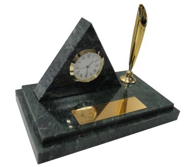 GS1840611 Настольный набор: ручка, часы, 9х14,5х1,8 см, мрамор