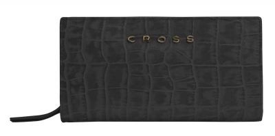 GR171113758 Cross Bebe Coco. Клатч-кошелёк Cross Bebe Coco, кожа наппа фактурная, цвет чёрный/розовый, 18 х 10 х 3 см