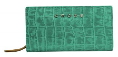 GR171113757 Cross Bebe Coco. Клатч-кошелёк Cross Bebe Coco, кожа наппа фактурная, цвет зелёный/рыжий, 18 х 10 х 3 см