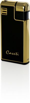 GR171113187 CASETI Зажигалки газовые пьезо. Зажигалка "Caseti" газовая пьезо, сплав цинка, золото/черный лак, 2,8х1х5,8 см