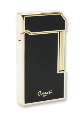 GR171113182 CASETI Зажигалки газовые кремниевые. Зажигалка "Caseti" газовая кремниевая, сплав цинка, черный лак/золото, 3,5х1,0х6,5 см