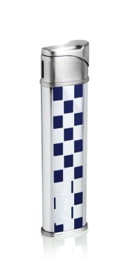 GS1840611055 CASETI. Зажигалка "Caseti" газовая пьезо, сплав цинка, покрытие хромированное + синий лак 8,5*1,2*2,2 см