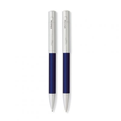 GS18406185 Franklin Covey. Набор FranklinCovey Greenwich: шариковая ручка и карандаш 0.9мм. Цвет - синий + хромовый.