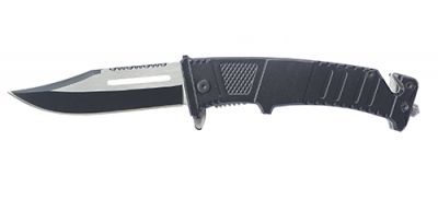 GR1711131109 STINGER Ножи складные STINGER. Нож складной Stinger, 95 мм - длина клинка, (серебристо-черный), рукоять: сталь/алюминий (черный), с клипом, коробка картон