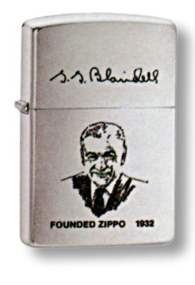 GR171113560 Zippo Зажигалки шиpокие. Зажигалка ZIPPO G. Blaisdell, с покрытием Brushed Chrome, латунь/сталь, серебристая, матовая, 36x12x56 мм