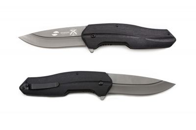 GR1711131081 STINGER Ножи складные STINGER. Нож складной Stinger, 130 мм - длина ножа в закрытом виде, рукоять: нержавеющая сталь, (чёрный), с клипом, подарочная коробка