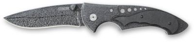 GR1711131075 STINGER Ножи складные STINGER. Нож складной Stinger, 110 мм - длина клинка, (серебристо-черный), рукоять: сталь/пластик (черный), с клипом, коробка картон