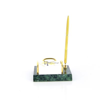 GS18406127 Настольный набор: держатель для блок-листов, ручка, 12 х 11,5 х 1,8 см, зеленый