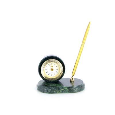 GS18406132 Настольный набор: ручка, часы, 14,5 х 9 х 1,8 см, зеленый