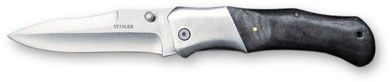 GR1711131073 STINGER Ножи складные STINGER. Нож складной Stinger, 100 мм - длина клинка, (серебристый), рукоять: сталь/дерево (серебристо-черный), картон.