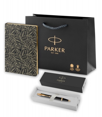 PRPSP1931666 Parker IM. Подарочный набор: Шариковая ручка Parker IM Metal Black GT и Ежедневник недатированный, черный.