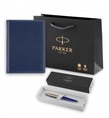 PRPSBL1902662 Parker Jotter. Подарочный набор: Шариковая ручка Parker Jotter K160, цвет: Blue/GT, стержень: M, цвет чернил: blue, в подарочной упаковке и Ежедневник недатированный