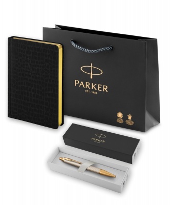 PRHGB1931687 Parker IM. Подарочный набор:Шариковая ручка Parker IM Premium Warm Silver (grey) GT и Ежедневник недатированный А5 черный
