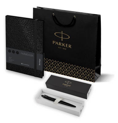 PRRF2122753 Parker Jotter. Подарочный набор: Шариковая ручка Parker Jotter XL SE20 Monochrome и Ежедневник недатированный, черный срез, черный.