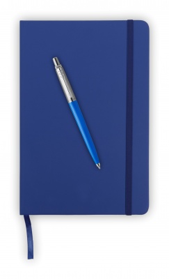 PRKRBL2076052 Parker Jotter. Подарочный набор: Шариковая ручка Parker Jotter ORIGINALS BLUE CT, стержень: Mblue В БЛИСТЕРЕ и блокнот ярко-синего цвета