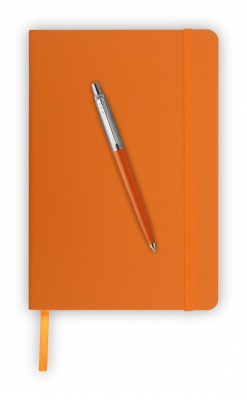 PRKROR2076054 Parker Jotter. Подарочный набор: Шариковая ручка Parker Jotter ORIGINALS ORANGE CT, УПАКОВКА БЛИСТЕР и блокнот оранжевого цвета