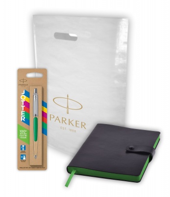 PRHGBKL2076058 Parker Jotter. Подарочный набор: Шариковая ручка Parker Jotter ORIGINALS GREEN CT В ЭКО УПАКОВКЕ и Ежедневник недатированный черный