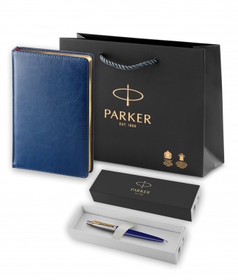 PROA1902662 Parker Jotter. Подарочный набор:Parker Jotter K160, цвет: Blue/GT, стержень: M, цвет чернил: blue и Ежедневник синий недатированный