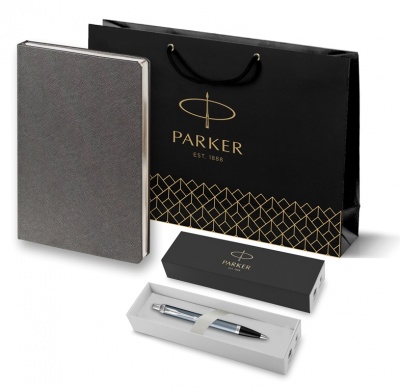 PRPRGRCT1931669 Parker Parker IM. Подарочный набор: Шариковая ручка Parker IM Metal Blue Grey CT и Ежедневник недатированный серый