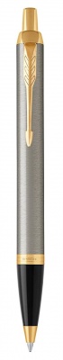 PR60B-MLT8 Parker Parker IM. Шариковая ручка Parker IM Metal Core Brushed Metal GT, стержень: M, цвет чернил: blue, в подарочной упаковке.