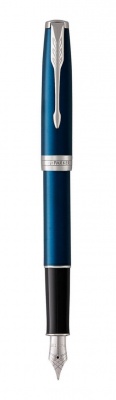 PR20F-MLT52 Parker Sonnet. Перьевая ручка Parker Sonnet Subtle Blue Lacquer CT, перо: F или М, цвет чернил:black, в подарочной упаковке.