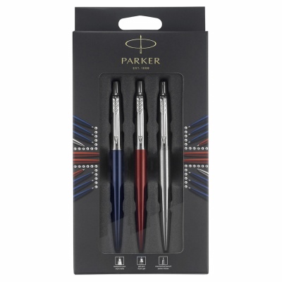 PR50S-RB21CT Parker Jotter. Набор Parker Jotter London Trio: гелевая ручка Red CT + шариковая ручка Blue CT + карандаш Stainless Steel CT