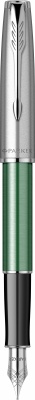 PR50F-GRN1C Parker Sonnet. Перьевая ручка Parker Sonnet Essentials Green SB Steel CT, перо: F, цвет чернил black, в подарочной упаковке.