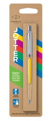 PR4B-YEL2C Parker Jotter. Шариковая ручка Parker Jotter ORIGINALS YELLOW CT, стержень: Mblue ЭКО-УПАКОВКА