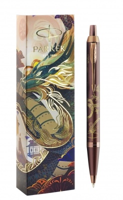 PR60B-BRN2BR Parker IM. Шариковая ручка Parker IM Monochrome Brown Dragon Special Edition, стержень:M, цвет чернил: blue, в подарочной упаковке.