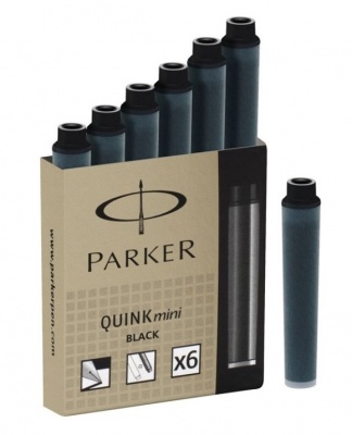 PR7Z-BLK13 Parker Комплектующие. Картридж с чернилами для перьевой ручки MINI, упаковка из 6 шт., цвет: Black