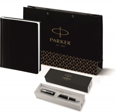 PRPRBLK1931658 Parker Parker IM. Подарочный набор: Ручка роллер Parker IM Metal Black CT и Ежедневник недатированный черный